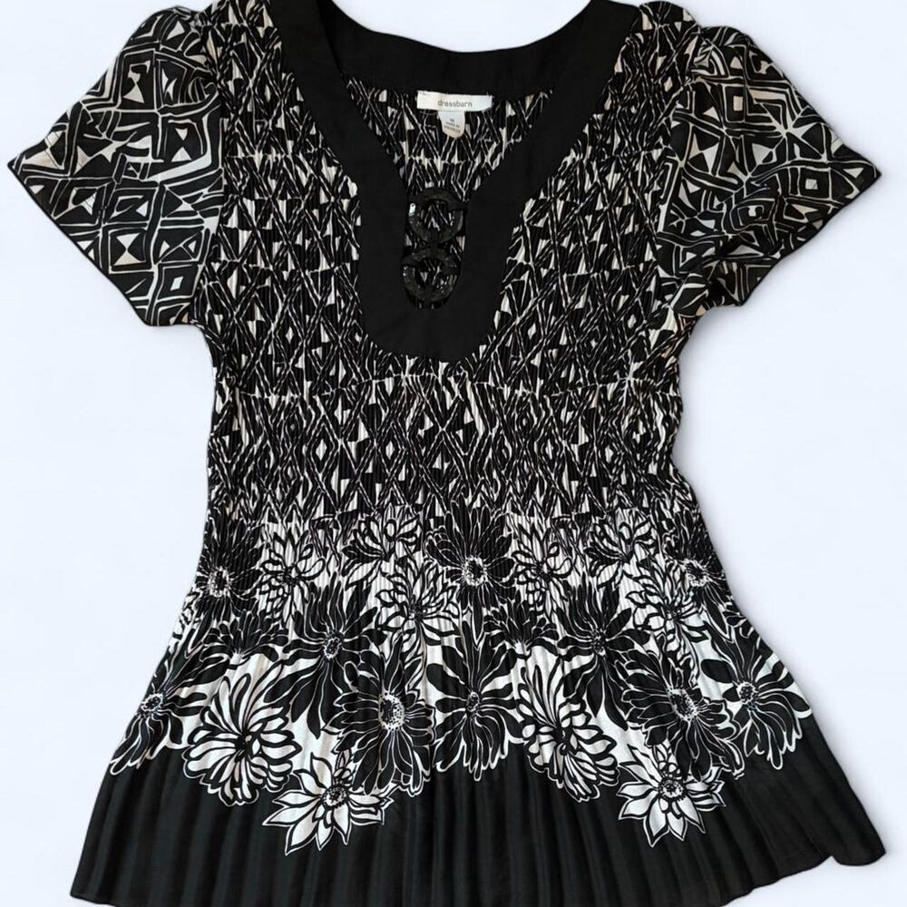 Dressbarn Black & White Blouse - M